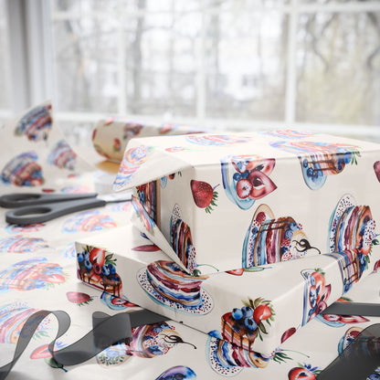 Stacks of Joy – Pancakes & Berries Wrapping Paper