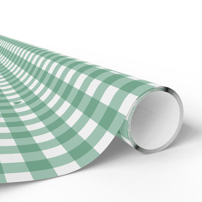 Gingham Green with Small Hearts Wrapping Papers