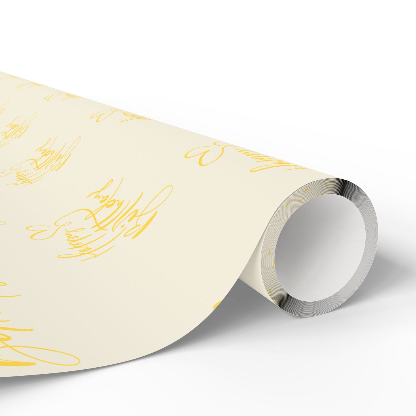 Elegant Yellow Happy Birthday Wrapping Paper