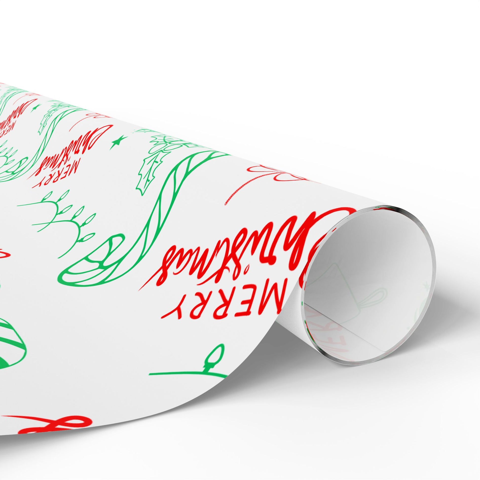Doodle All the Way – Christmas Line Art Wrapping Paper