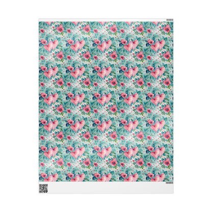 Blue & Pink Floral Gift Wrap
