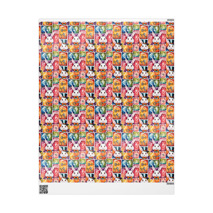 Alice in Wonderland Gift Wrap with Keys & Magic, Whimsical White Rabbit Wrapping Paper