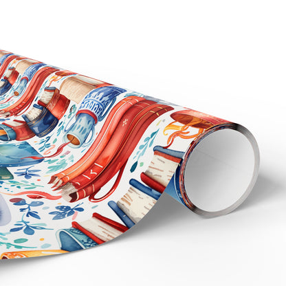 Book Lover Blue Wrapping Papers