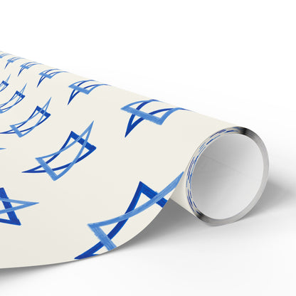 Blue Star of David Wrapping Paper