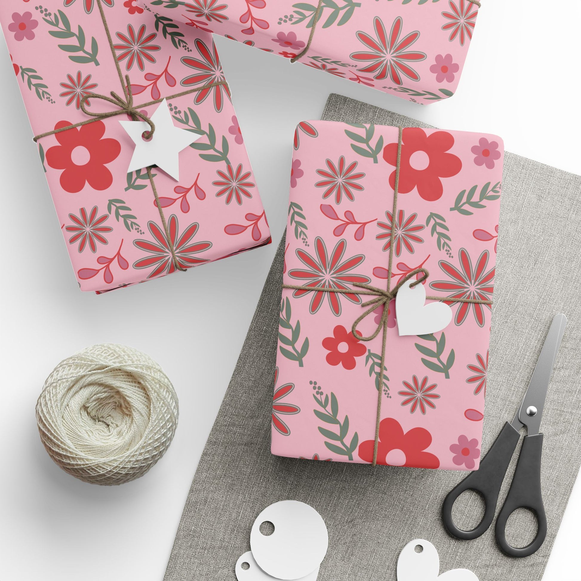 Pink Blossom Vintage Floral Wrapping Paper