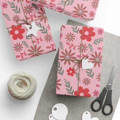 Pink Blossom Vintage Floral Wrapping Paper