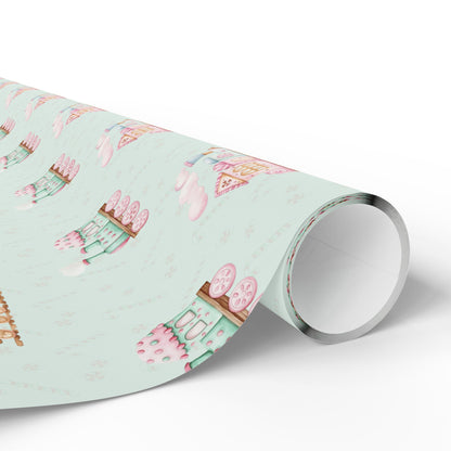 The Sweet Express – Gingerbread Christmas Train Wrapping Paper