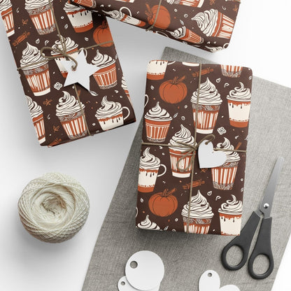 Spiced & Wrapped – Pumpkin Latte Wrapping Paper