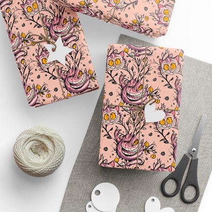 Trippy Pink Cheshire Cat Wrapping Paper