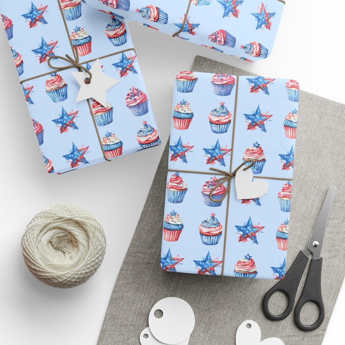 Patriotic Cupcake Wrapping Paper