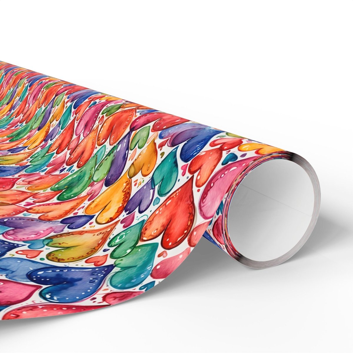 Vibrant Multicolor Heart Wrapping Paper Roll