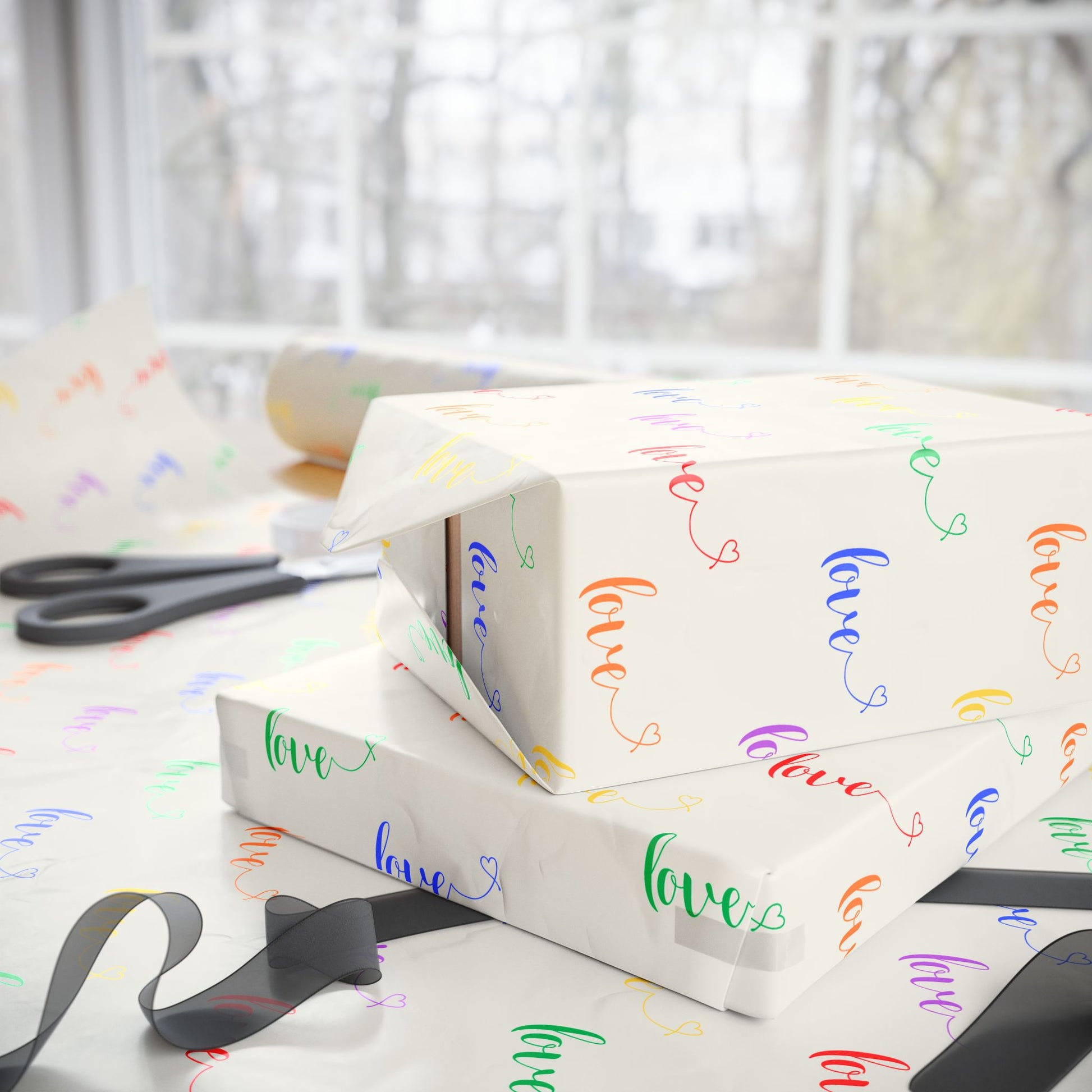 Rainbow Love Calligraphy Design