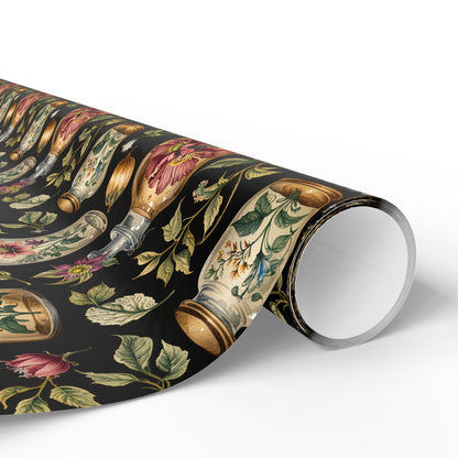 Wrapping Papers - Chic Apothecary Floral Vintage Glass Jar Pattern