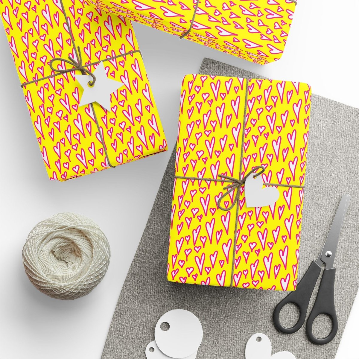 Love Loud – Neon Heart Scribble Wrapping Paper