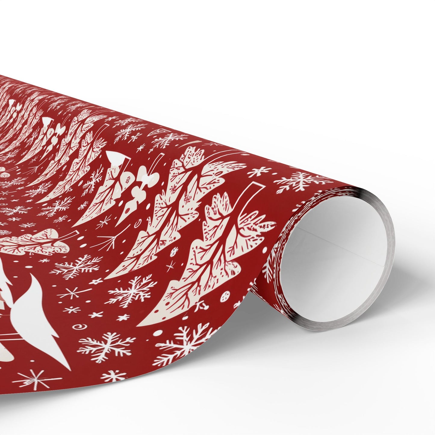 Nordic Noel – Red & White Forest Wrapping Paper