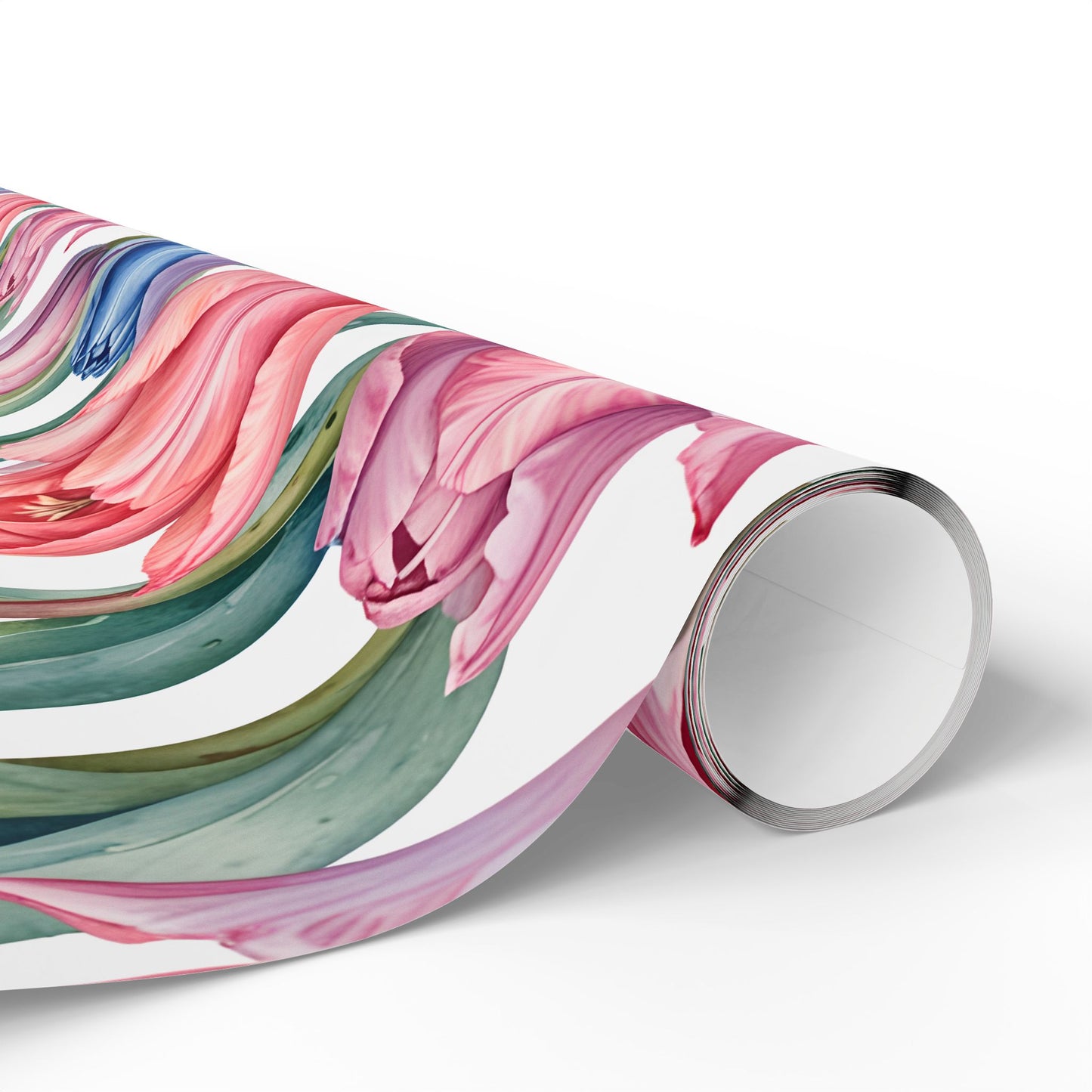 Tulips Pink Blue Gift Wrap