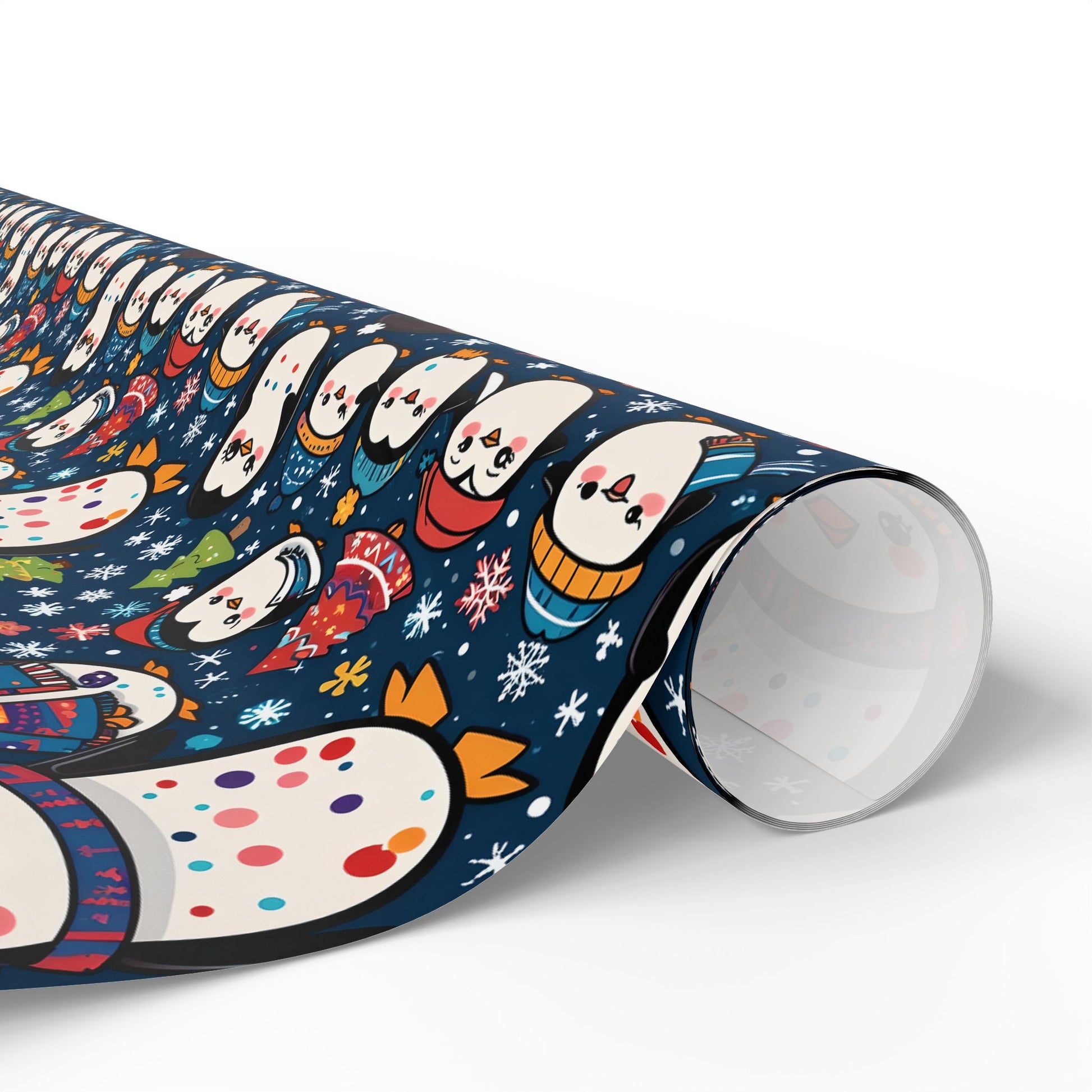 Waddle Wonderland – Cozy Penguins in Holiday Sweaters Wrapping Paper