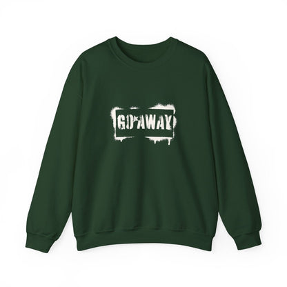 Crewneck Sweatshirt - 'Go Away' Stencil Graphic Cozy Pullover