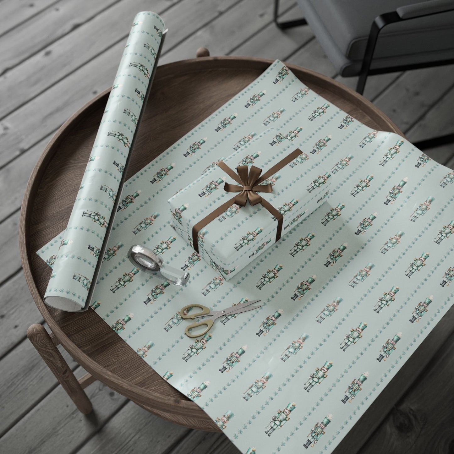 Frosted Regiment – Mint Nutcracker Wrapping Paper
