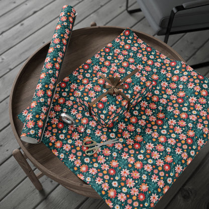 Pink & Peach Floral Wrapping Paper Roll
