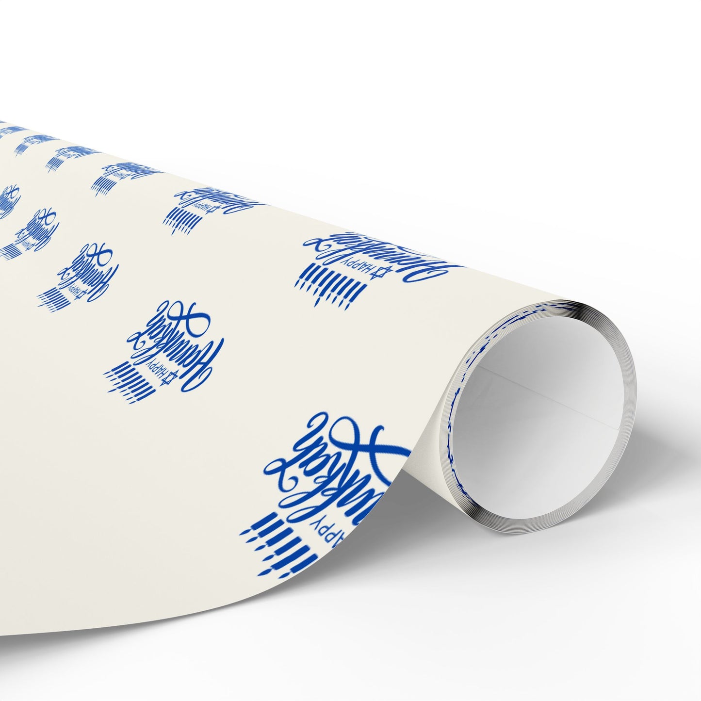 Hanukkah Blue and White Candle Wrapping Papers