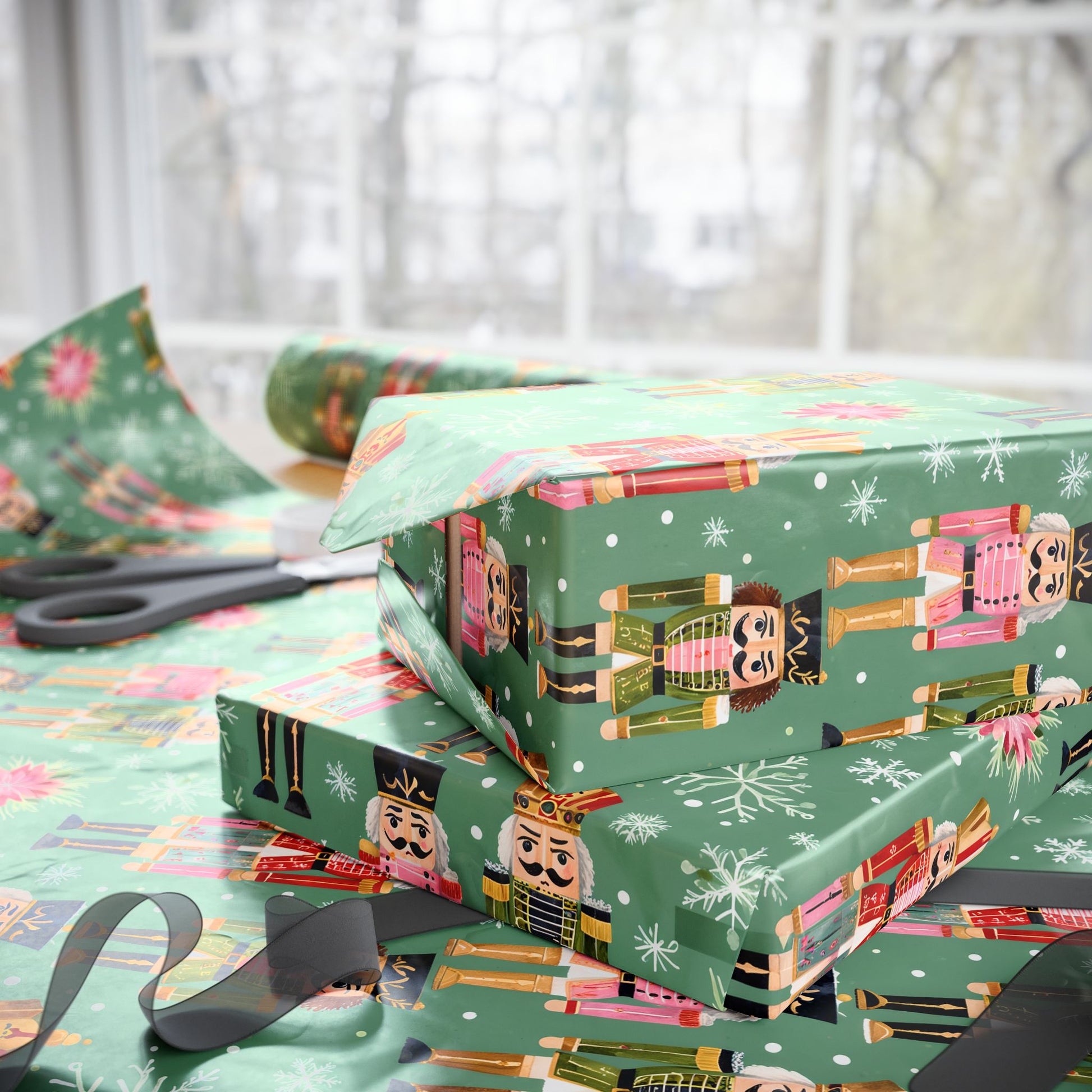 March of the Minty Men – Nutcracker Holiday Wrapping Paper