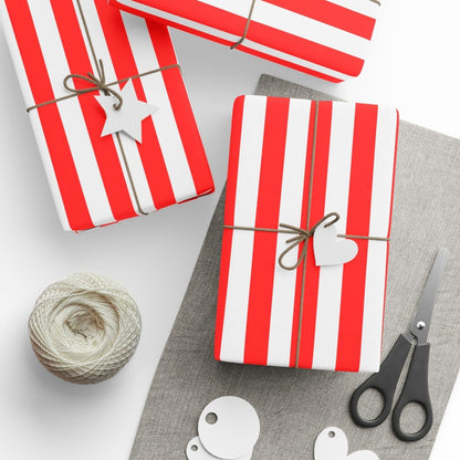 Candy Cane Lane – Red & White Striped Wrapping Paper