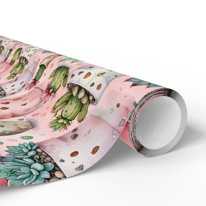 Pink Succulent Plant Gift Wrap