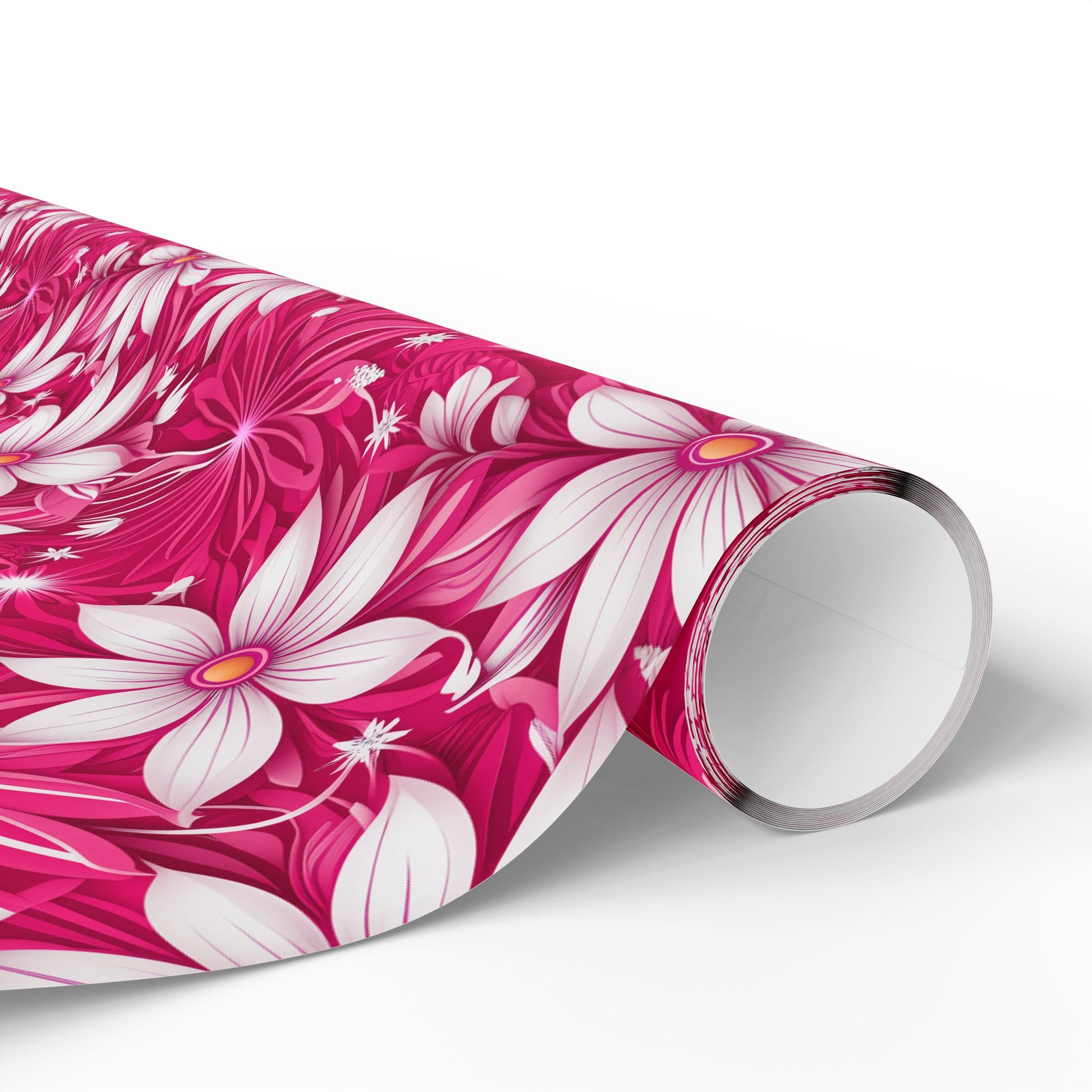 Pink and White Daisies Wrapping Paper