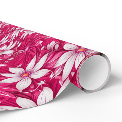 Pink and White Daisies Wrapping Paper