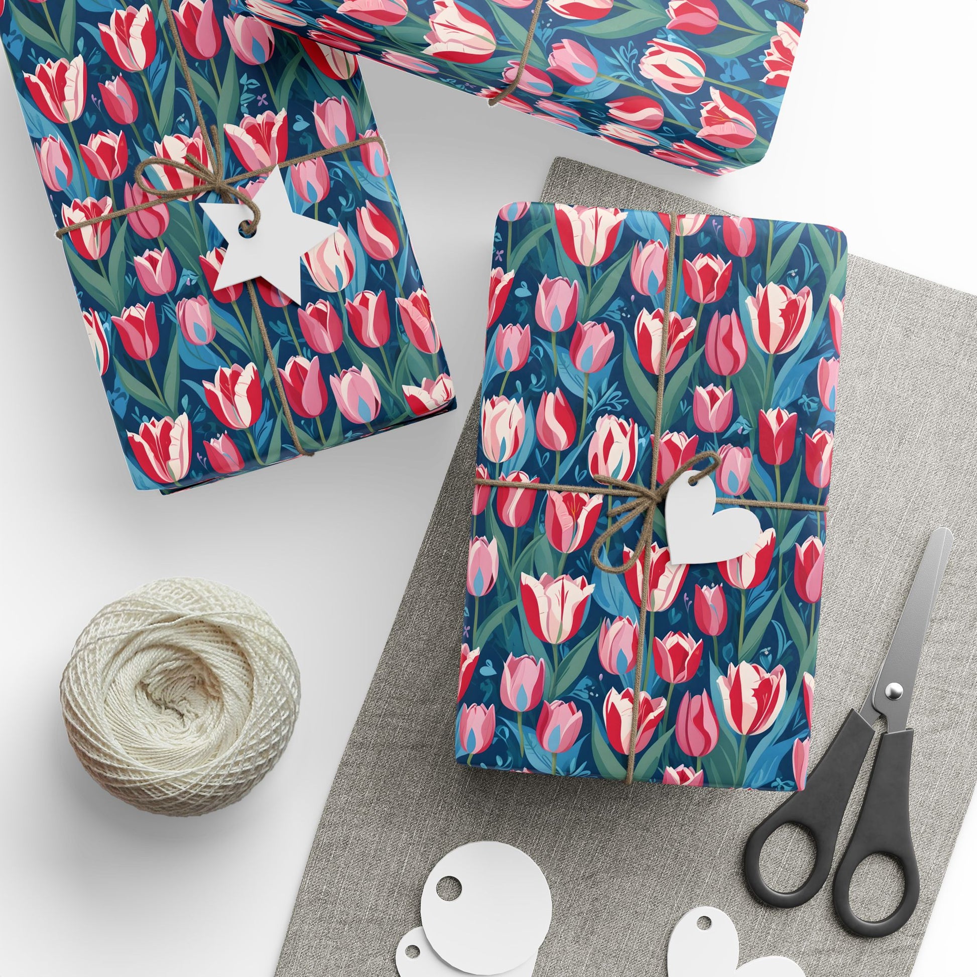 Vibrant Tulip Floral Wrapping Paper