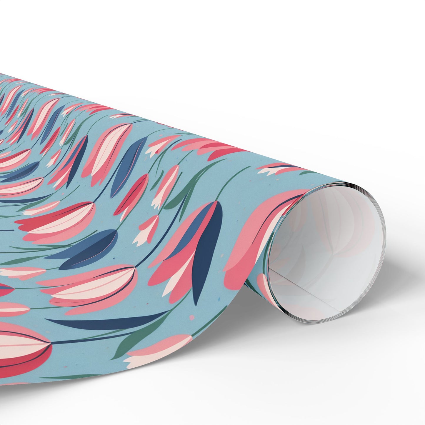 Chic Blue Tulip Wrapping Paper