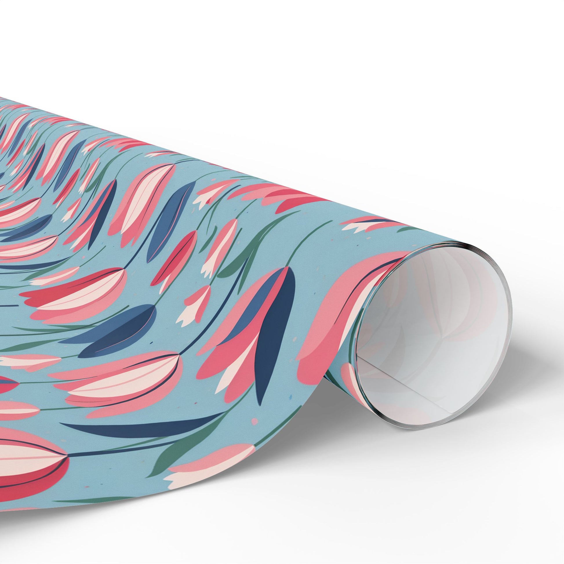 Chic Blue Tulip Wrapping Paper