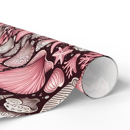 Pink Seashell Beach Theme Wrapping Paper