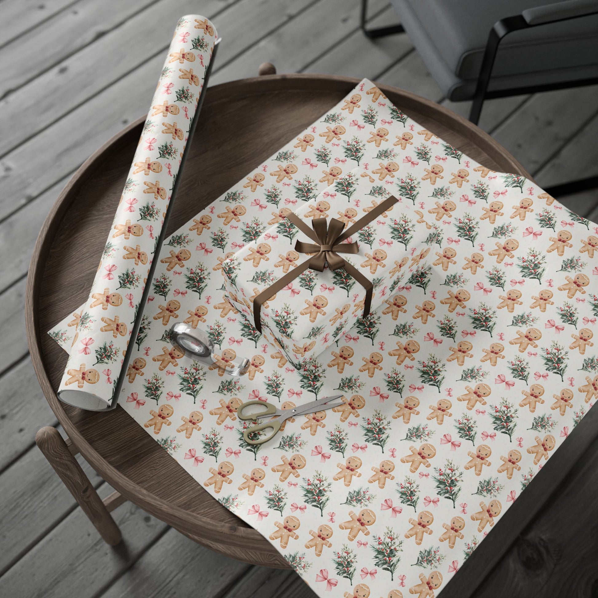 Bow - Tied & Baked – Gingerbread Glam Wrapping Paper