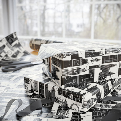 Chic Black & White Cityscape Wrapping Paper