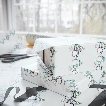 Snowball Shenanigans – Playful Penguin Christmas Wrapping Paper