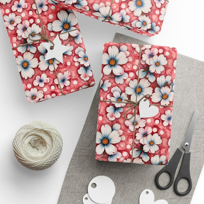 Pink Floral Wrapping Paper Roll