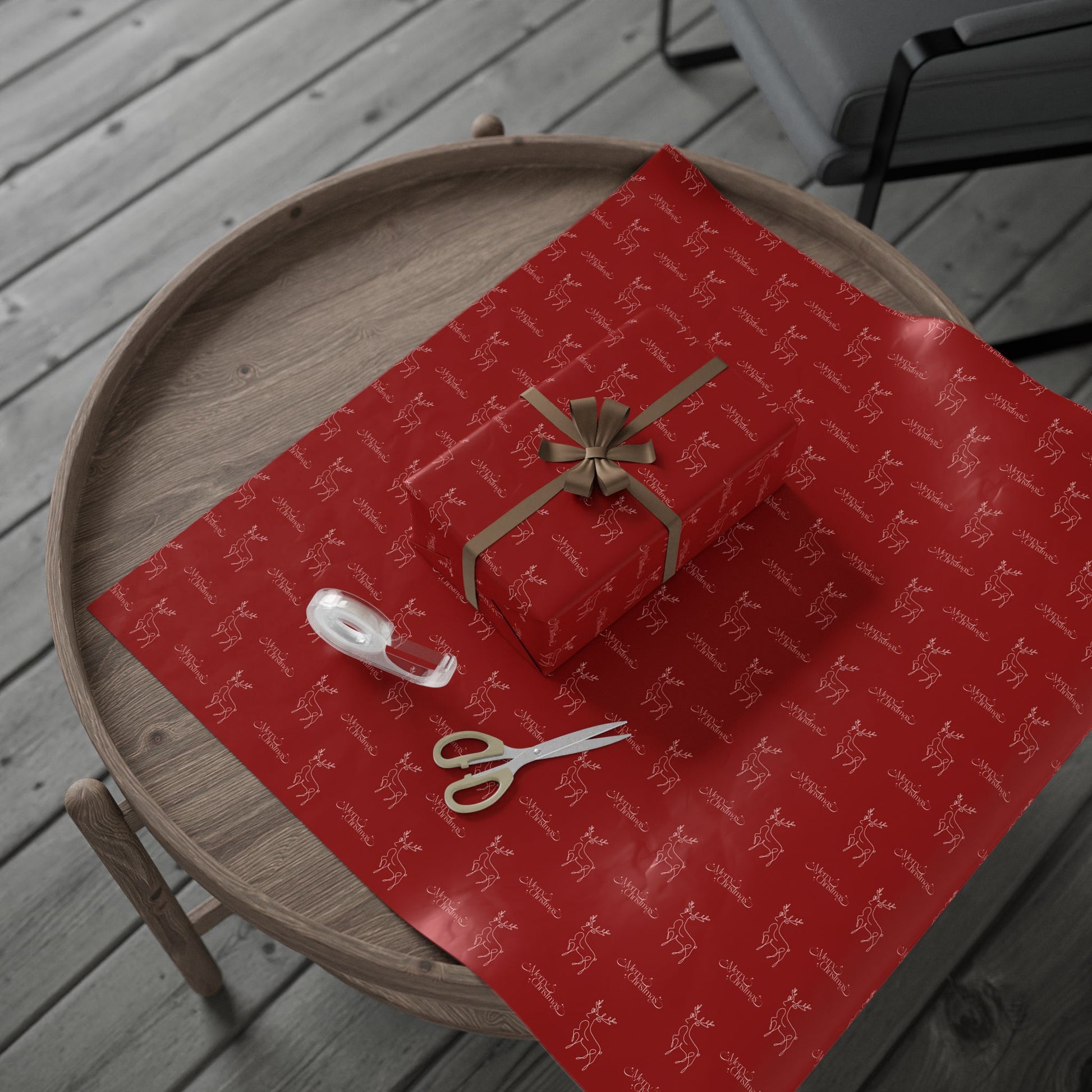 Sleigh All Day – Minimalist Reindeer Christmas Wrapping Paper