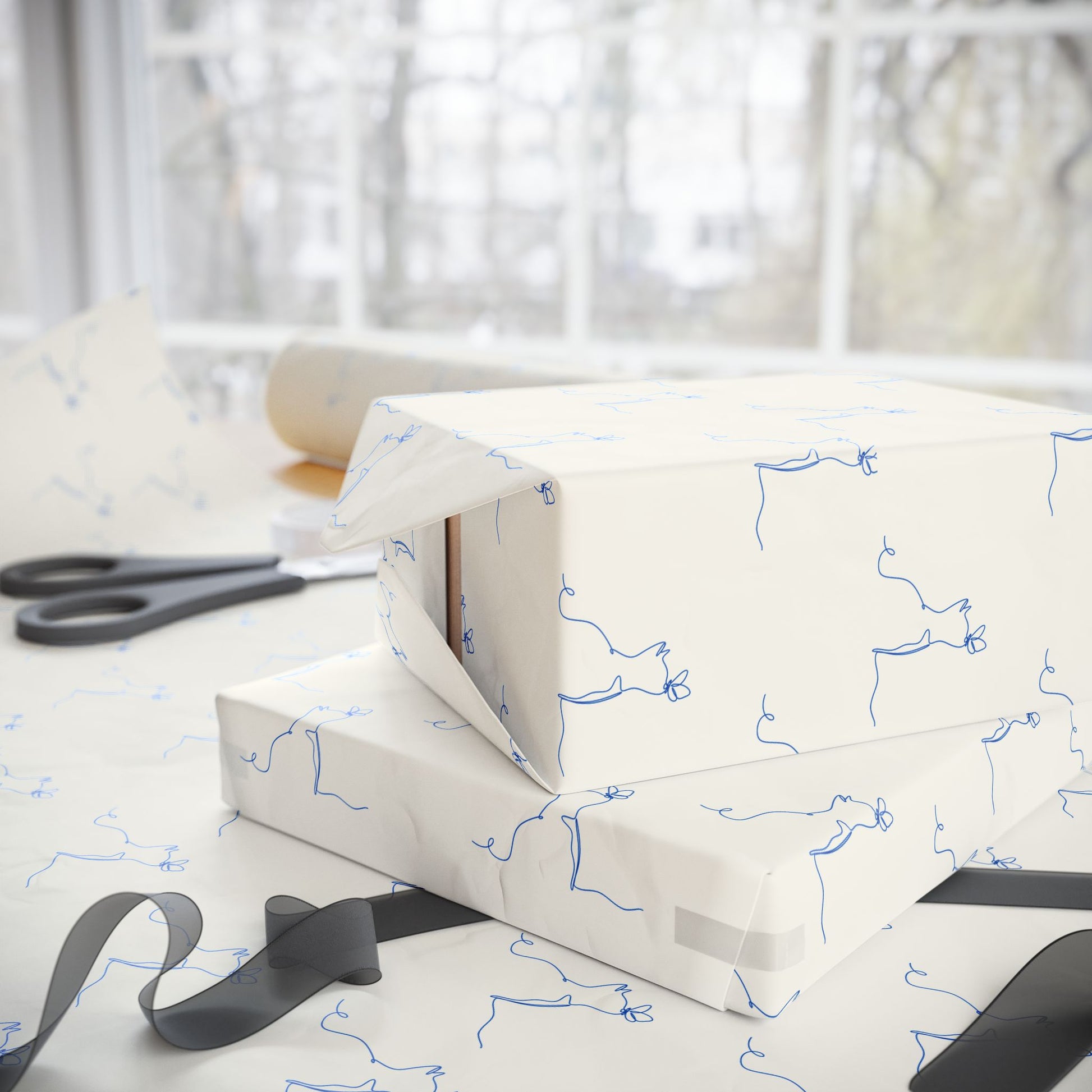 Line Drawn Cat Gift Wrap