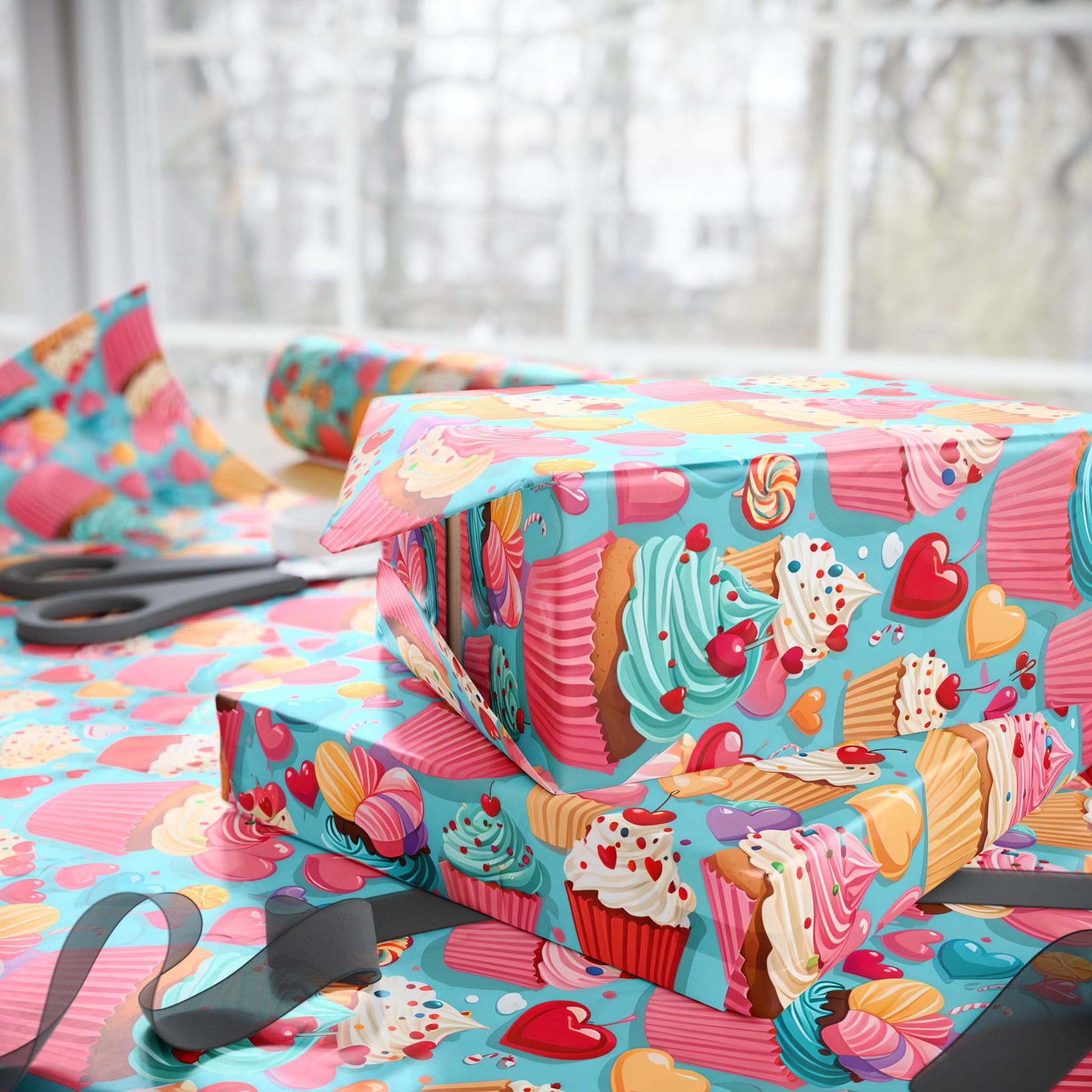 Valentines Cupcake Gift Paper