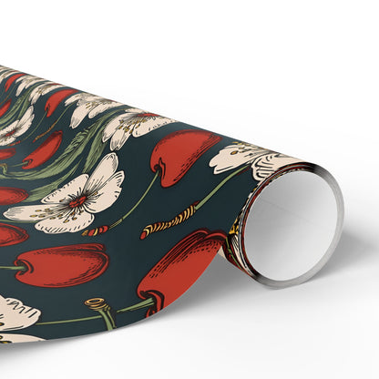 Retro Cherry Blossom Wrapping Paper