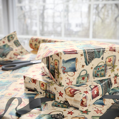 Warm Words & Cocoa – Vintage Writer Wrapping Paper