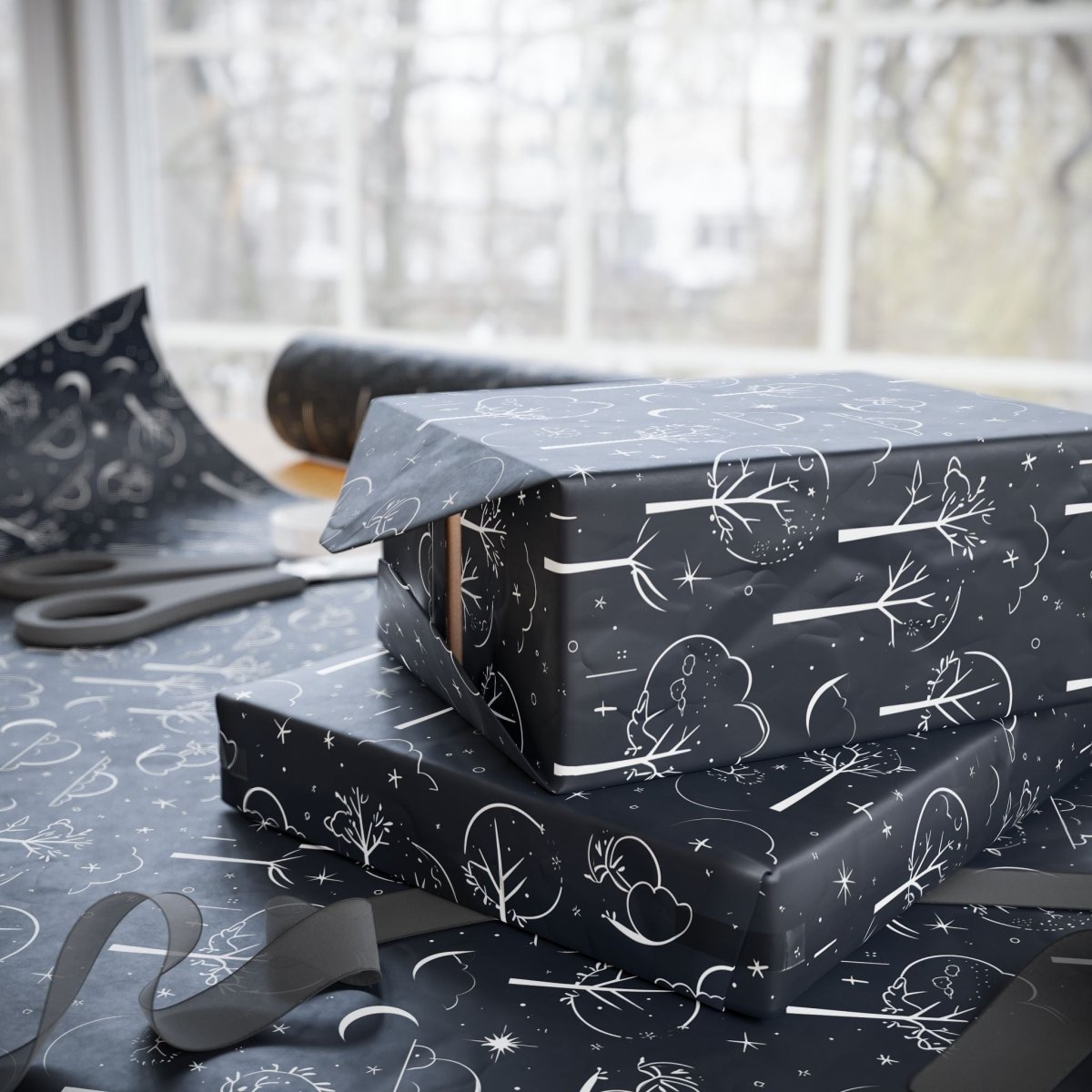 Cosmic Themed Wrapping Paper - Unique Gift Wrap, Space Decor, Birthday, Holiday, Festive Event Use