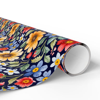 Floral Wrapping Paper Roll, Vibrant Gift Wrap for Birthdays, Weddings, and Special Occasions, Eco-Friendly Decorative Paper