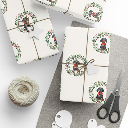 Howl - iday Hound & Holly – Dachshund Christmas Wrapping Paper