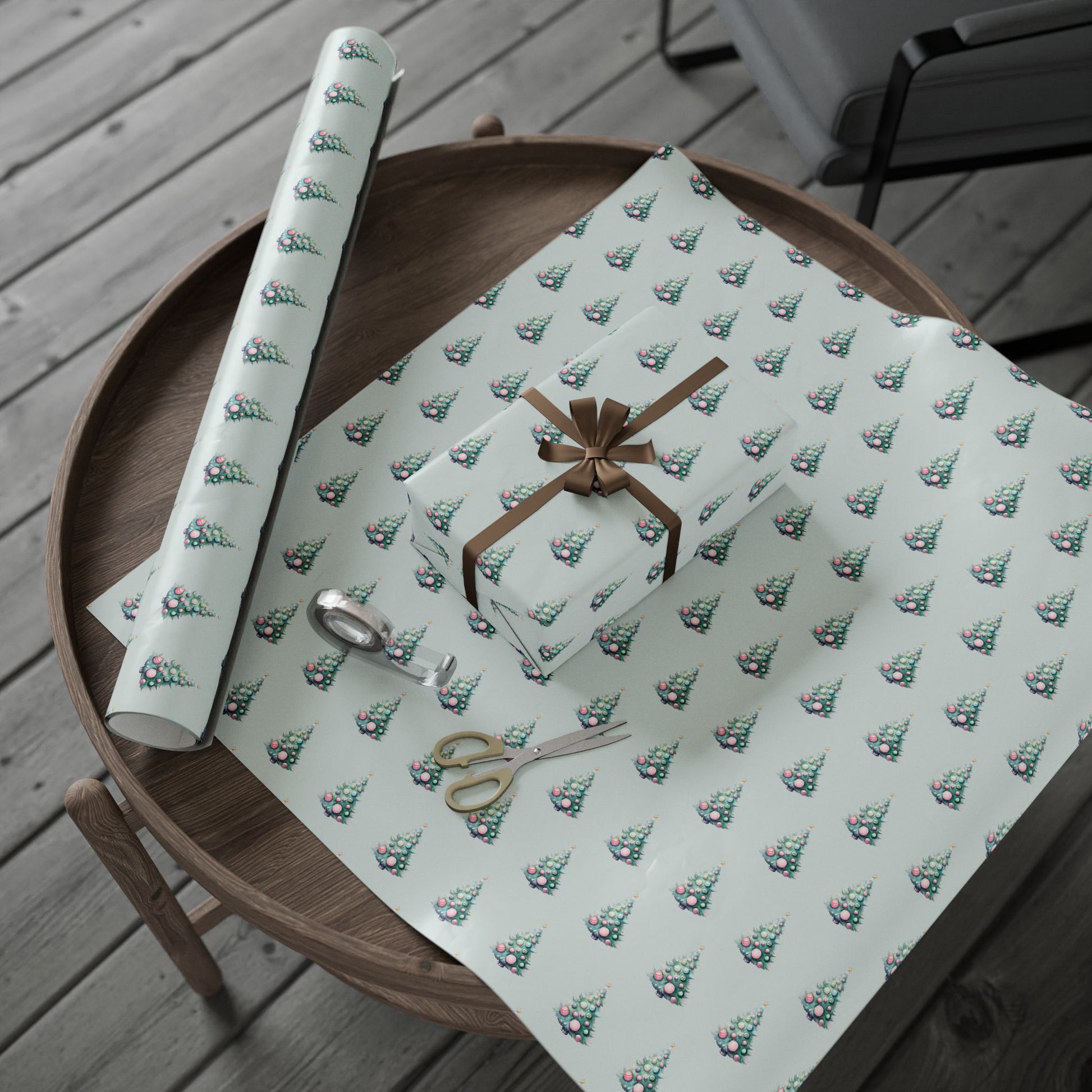 Pastel Pines – Dreamy Retro Christmas Tree Wrapping Paper