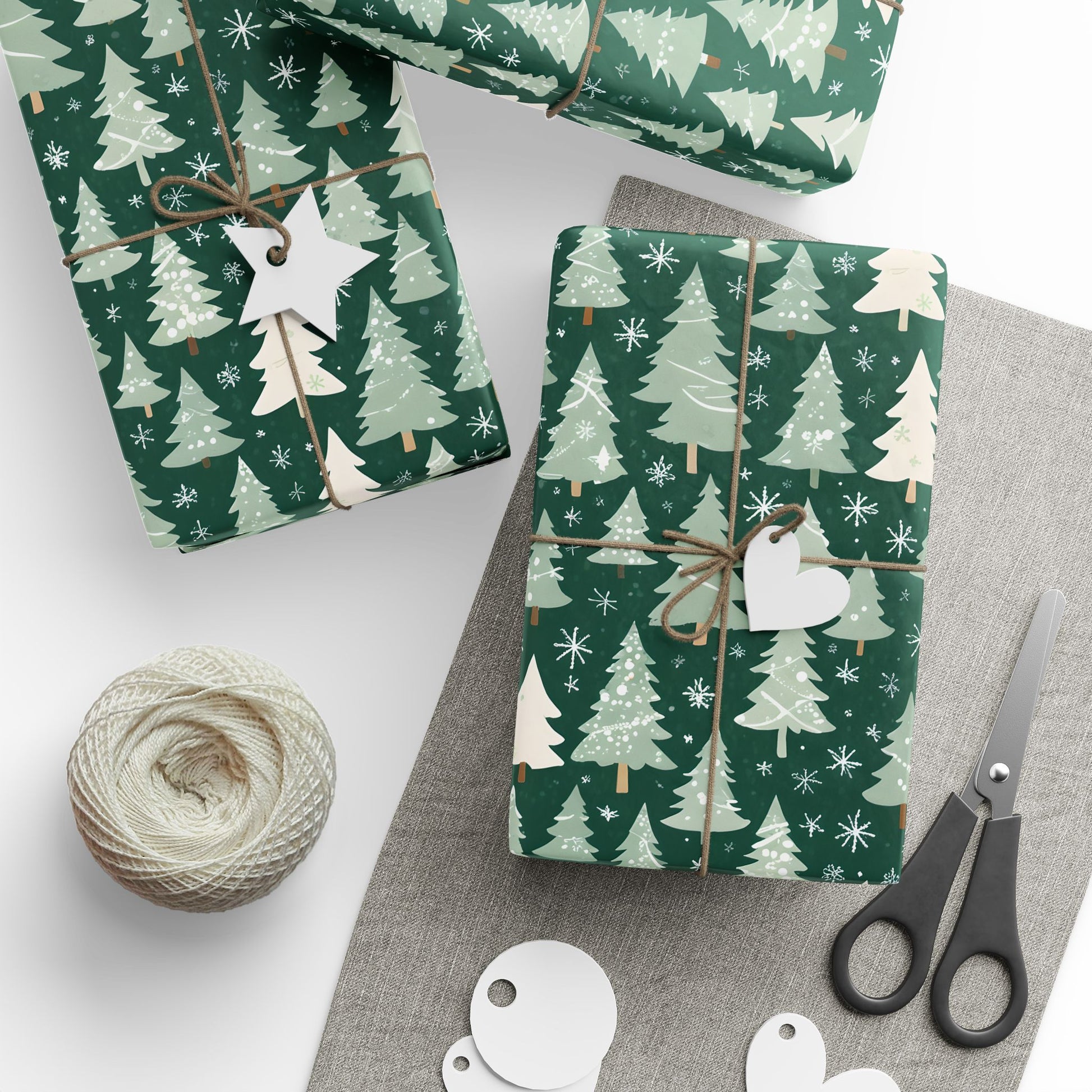 Evergleam Dreams – Snow - Dusted Pine Forest Wrapping Paper