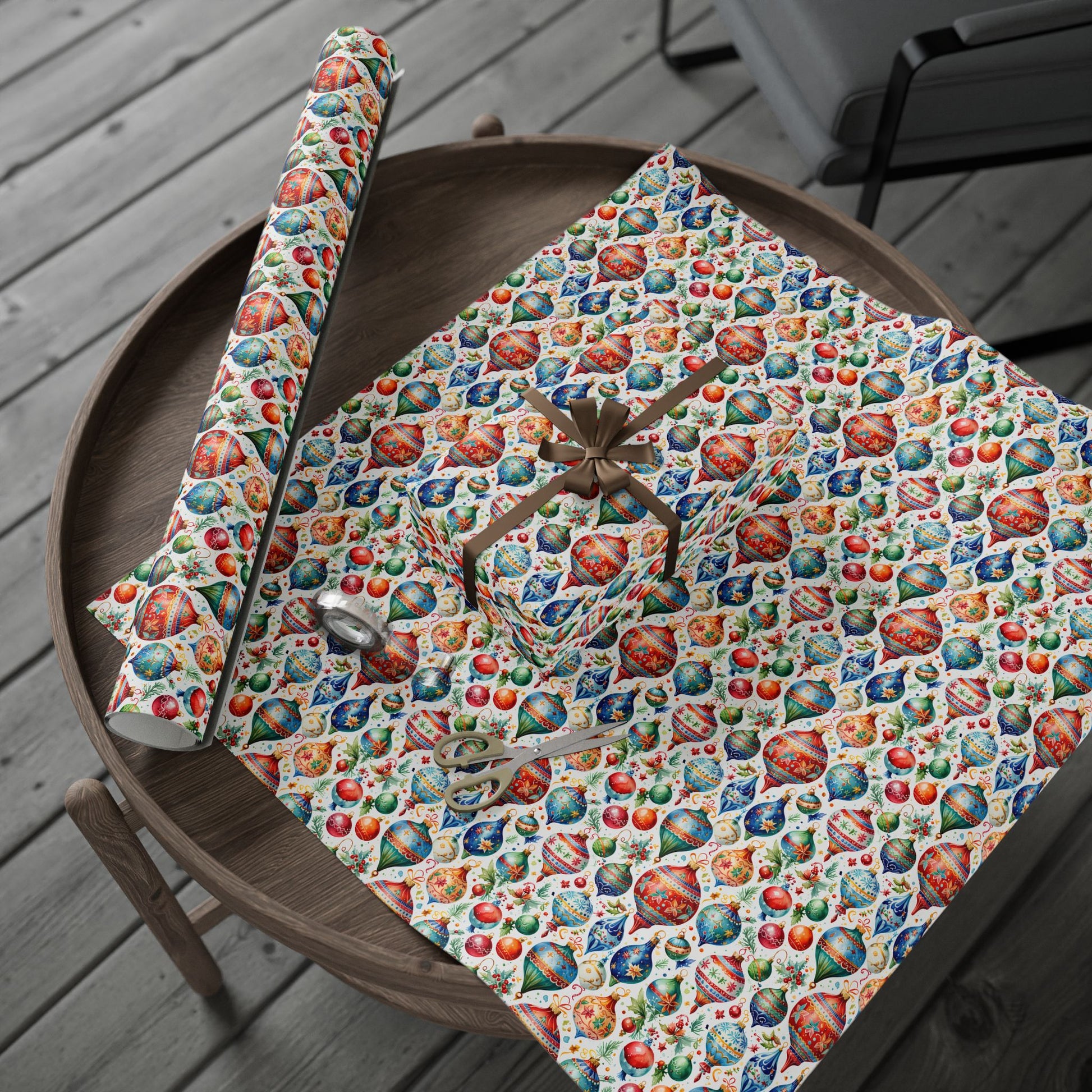 Shiny Things & Holiday Flings – Vintage Ornament Wrapping Paper That Slays