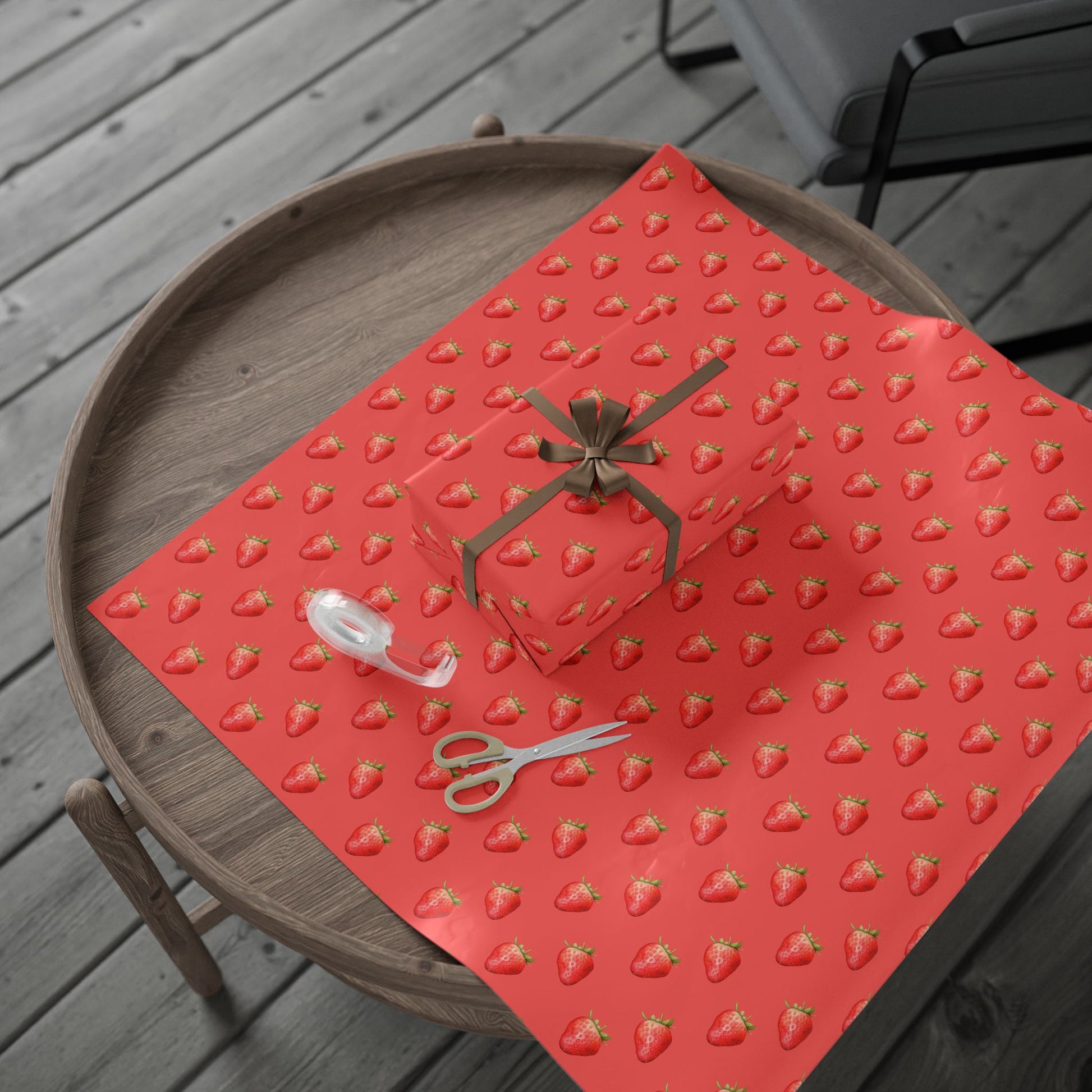 Red Strawberry Wrapping Paper